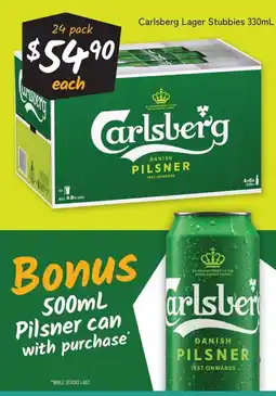 Cellarbrations Carlsberg Lager Stubbies offer