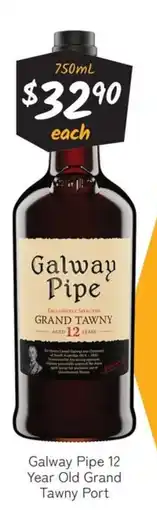 Cellarbrations Galway Pipe 12 Year Old Grand Tawny Port offer