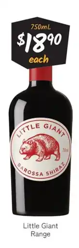Cellarbrations Little Giant Barossa Shiraz offer