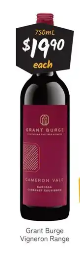 Cellarbrations Grant Burge Vigneron Range offer