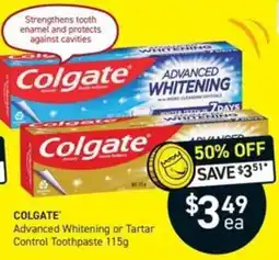 Chemist King Colgate Advanced Whitening or Tartar Control Toothpaste offer