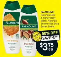 Chemist King Palmolive Naturals Milk & Honey Body Wash, Palmolive Naturals Shower Gel Shea Butter offer