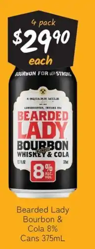 Cellarbrations Bearded Lady Bourbon & Cola offer
