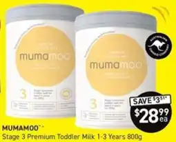 Chemist King Mumamoo Stage 3 Premium Toddler Milk offer