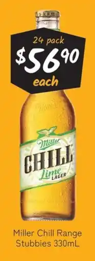 Cellarbrations Miller Chill Lime Lager offer
