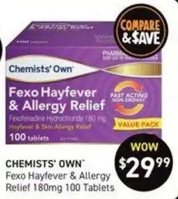 Chemist King Chemists' Own Fexo Hayfever & Allergy Relief offer
