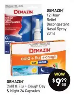 Chemist King Demazin Cold & Flu + Cough Day & Night 24 Capsules offer