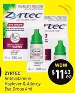 Chemist King Zyrtec Antihistamine Hayfever & Allergy Eye Drops offer