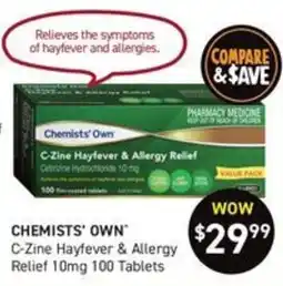 Chemist King Chemists' Own C-Zine Hayfever & Allergy Relief offer