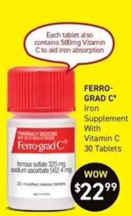 Chemist King Ferro-grad C Iron Supplement With Vitamin C offer