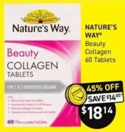 Chemist King Nature's Way Beauty Collagen Tablets offer