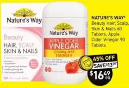 Chemist King Nature's Way Apple Cider Vinegar Beauty Hair, Scalp, Skin & Nails offer