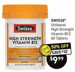 Chemist King Swisse Ultiboost High Strength Vitamin B12 offer