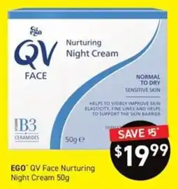 Chemist King Ego QV Face Nurturing Night Cream offer