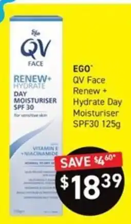 Chemist King QV Face Renew + Hydrate Day Moisturiser offer