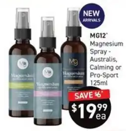 Chemist King Magnesium Spray - Australis or Calming or Pro-Sport offer