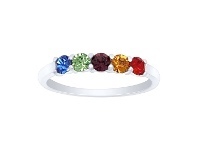 Bevilles Jewellery Sterling Silver Rainbow Cubic Zirconia Claw Set Ring - M offer