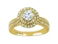 Bevilles Jewellery Love by Michelle Beville Double Halo Solitaire Ring with 1.00ct of Diamond in 18ct Yellow Gold - M offer