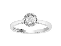 Bevilles Jewellery Love by Michelle Beville Halo Solitaire Ring with 0.45ct of Diamonds in 18ct White Gold - M offer