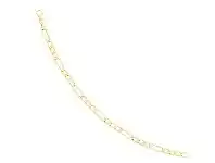 Bevilles Jewellery 9ct Yellow Gold Silver Infused Figaro 1/3 Chain Necklace 50cm offer