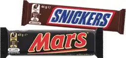 IGA Mars, Snickers Medium Bars 35-50g or M&M’s 35-49g Selected Varieties offer