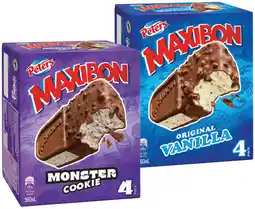 IGA Peters Maxibon or Oreo Ice Cream 4 Pack Selected Varieties offer