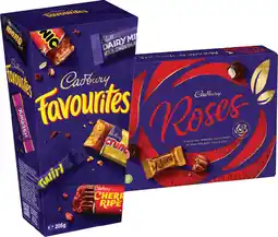 IGA Cadbury Favourites 264‑265g or Chocolate Roses 225g Selected Varieties offer