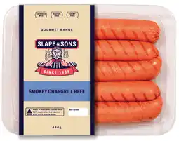 IGA Slape & Sons Gourmet Range Smokey Chargrill Beef Sausages offer
