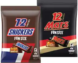 IGA Snickers, Mars or Maltesers Fun Size Pack 132‑192g Selected Varieties offer