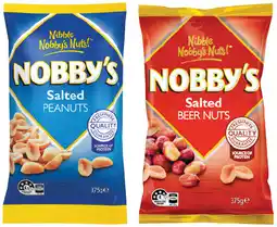 IGA Nobby’s Peanuts or Beer Nuts 375g Selected Varieties offer