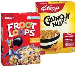 IGA Kelloggʼs Froot Loops 460g, Crunchy Nut Corn Flakes 640g or Coco Pops Chex 500g offer