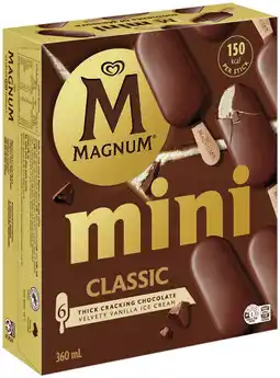 IGA Streets Magnum Ice Cream 4 Pack or Mini 6 Pack Selected Varieties offer