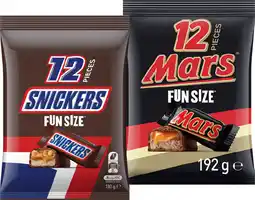 IGA Mars, Snickers or Maltesers Fun Size Pack 132‑192g Selected Varieties offer