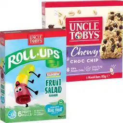 IGA Uncle Tobys Muesli Bars, Roll‑Ups or Nestlé Nesquik Bars 5‑6 Pack Selected Varieties offer