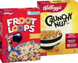 IGA Kellogg’s Crunchy Nut Corn Flake 640g, Froot Loops 460g or Just Right 740g offer