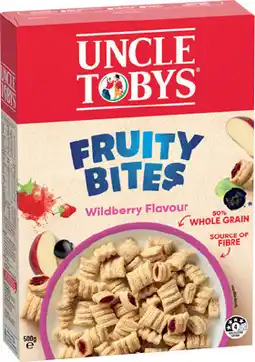 IGA Uncle Tobys Fruity Bites Cereal 500g, Weeties 510g or Nestlé Trix 310g offer