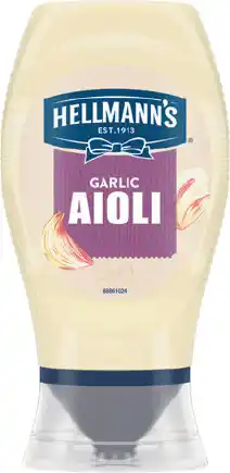 IGA Hellmann’s Garlic Aioli or Mayo Squeezy 251-252g Selected Varieties offer