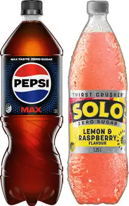 IGA Pepsi or Solo 1.25 Litre Selected Varieties offer