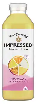 IGA Impressed Pressed Juice Tropical or Berry Bliss 1 Litre offer