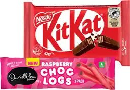 IGA Nestlé Medium Bars 35‑50g or Darrell Lea Choc Logs 3 Pack Selected Varieties offer