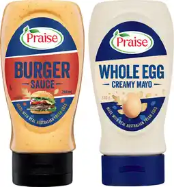 IGA Praise Aioli, Mayo or Burger Sauce 230-250mL Selected Varieties offer