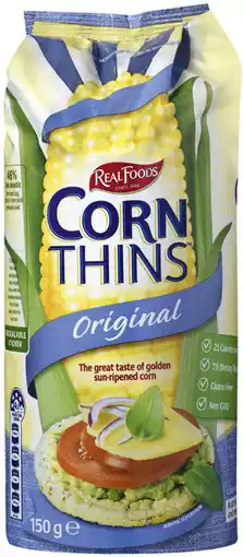 IGA Real Foods Rice or Corn Thins 125-150g Selected Varieties offer