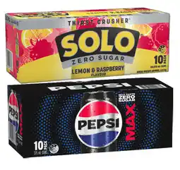 IGA Pepsi, Solo or Schweppes 10x375mL Selected Varieties offer