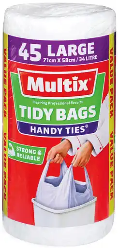 IGA Multix Handy Ties Tidy Bags Medium 50 Pack or Large 45 Pack offer