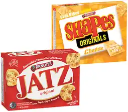 IGA Arnott’s Shapes 130‑190g or Jatz or Savoy 225g Selected Varieties offer