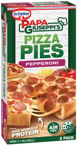 IGA Dr. Oetker Papa Giuseppi’s Pizza Pies Selected Varieties offer