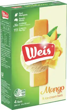 IGA Weis Ice Cream Bar 4‑6 Pack Selected Varieties offer