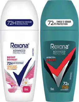 IGA Rexona Advanced Protection 72hr Antiperspirant Roll-On Selected Varieties offer
