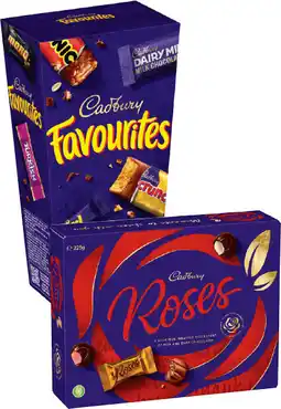 IGA Cadbury Chocolate Roses 225g or Favourites 264-265g Selected Varieties offer