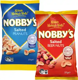 IGA Nobby’s Peanuts or Beer Nuts 350‑375g Selected Varieties offer